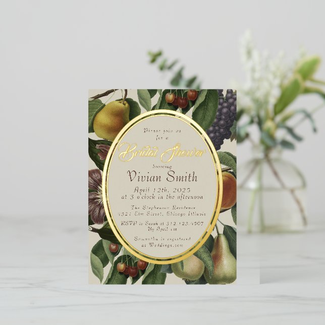 Invitation de douche de mariée aux fruits d'hiver  (Debout devant)