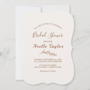 Invitation de douche de mariée Bohème Crème Minima