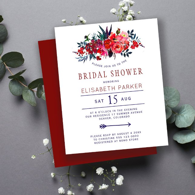Invitation de douche de mariée bohème rustique à p (Créateur téléchargé)