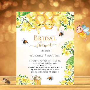 Invitation de douche de mariée Budget Bee florales