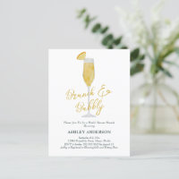 Invitation de douche de mariée Cocktail Mimosa Bru