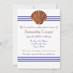 Invitation de douche de mariée - Coquillage nautiq