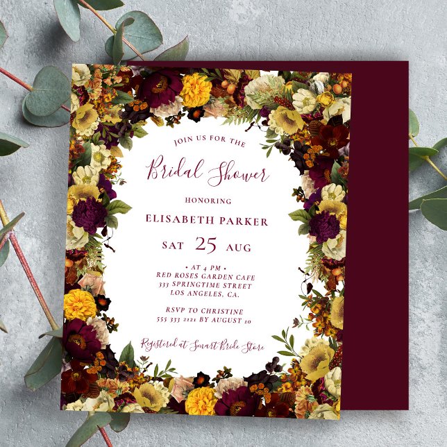 Invitation de douche de mariée de budget floral d' (Créateur téléchargé)