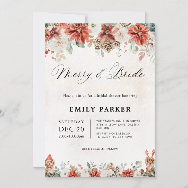 Invitation de douche de mariée d'hiver (Devant)