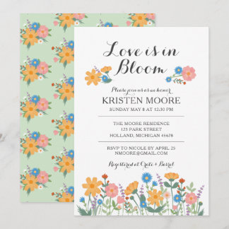 Invitation de douche de mariée Fleur sauvage d'été