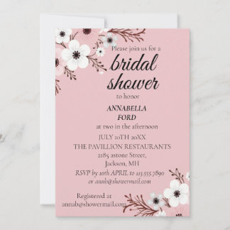 Invitation de douche de mariée florale