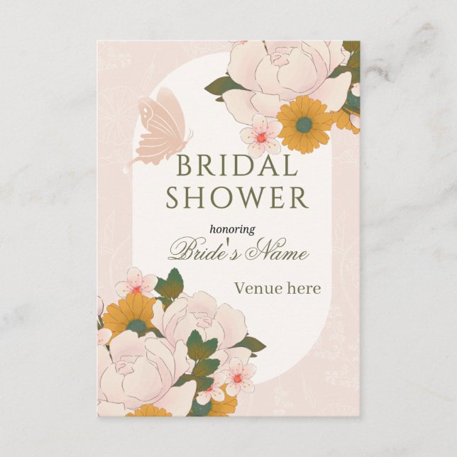 Invitation de douche de mariée florale élégante  (Devant)