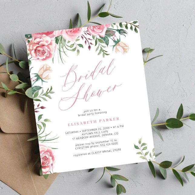 Invitation de douche de mariée florale élégante su (Créateur téléchargé)