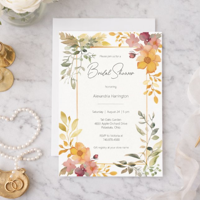 Invitation de douche de mariée florale estivale à  (Créateur téléchargé)