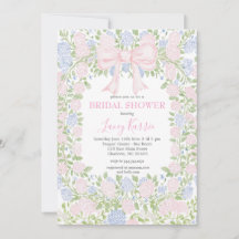 Invitation de douche de mariée florale rose