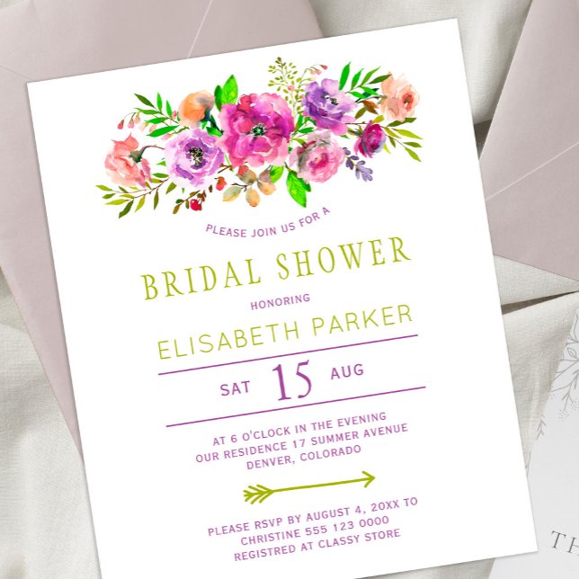 Invitation de douche de mariée florale rustique à  (Créateur téléchargé)