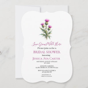Invitation de douche de mariée florale violette Ch