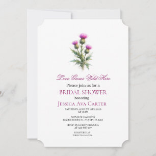 Invitation de douche de mariée florale violette Ch