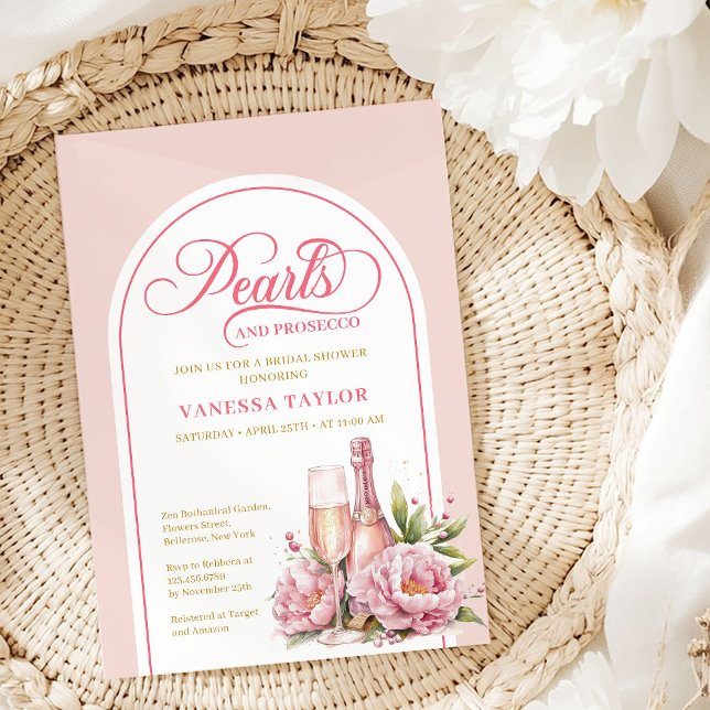 Invitation de douche de mariée moderne rose et or (Modern blush and gold bridal shower invitation

)
