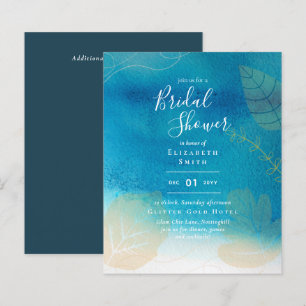 Invitation de douche de mariée rustique turquoise