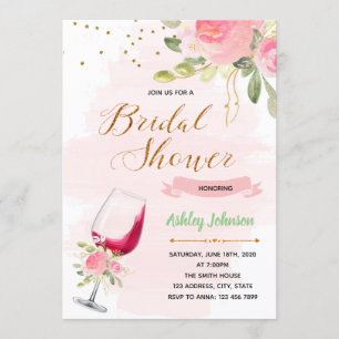 Invitation de douche de mariée sur le thème du vin