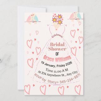 Invitation de douche de mariée – Typographie moder