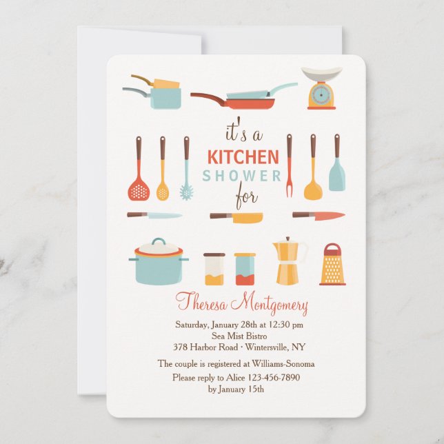Invitation de douche d'outils de cuisine (Devant)