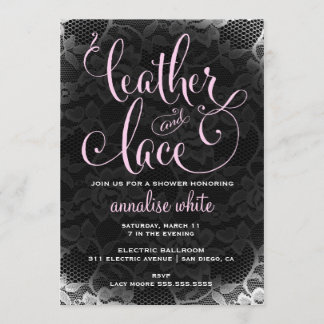 Invitation de douche du cuir 311 et de la dentelle