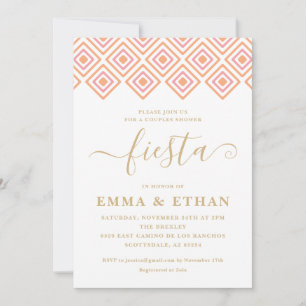Invitation de douche Fiesta Couples, rose et or