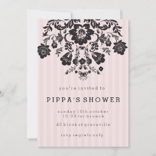 Invitation de douche florale chic parisienne