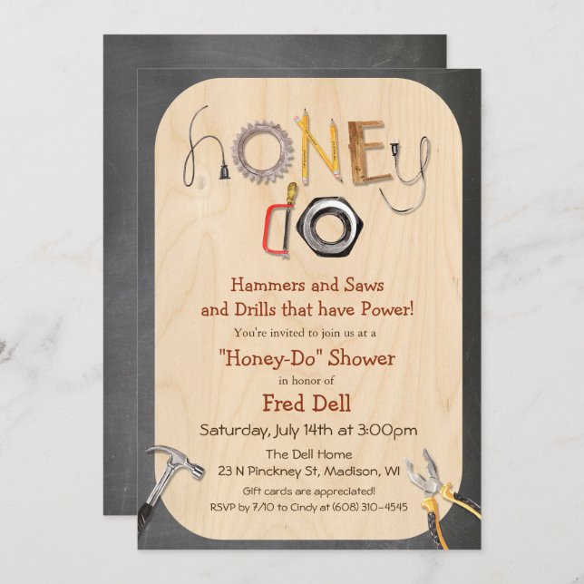Invitation de douche Honey Do Couples (Devant / Derrière)