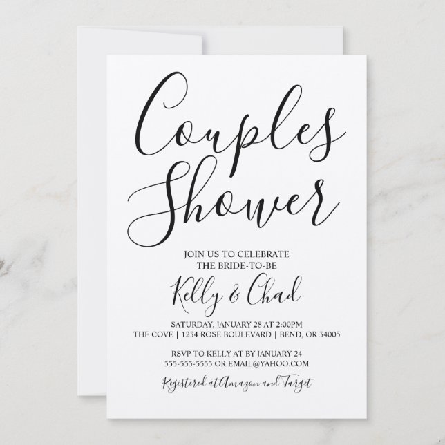 Invitation de douche Kraft Couples moderne (Devant)