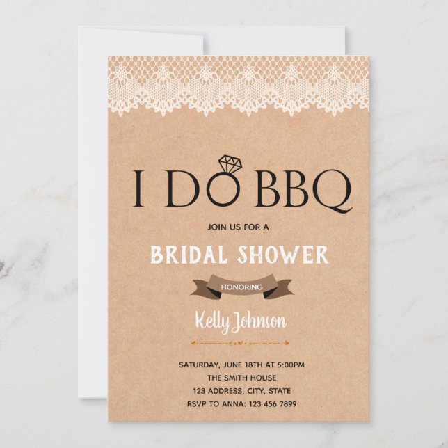 Invitation de douche Kraft I do Bbq (Devant)