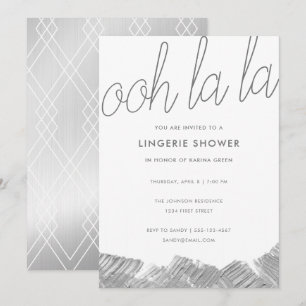 Invitation de douche Lingerie Brush Silver moderne