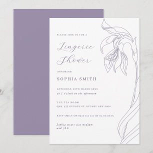 Invitation de douche lingerie Lavande Fleur en lig