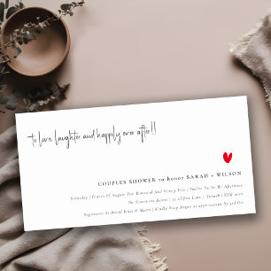 Invitation de douche minimal Red Heart Script Coup