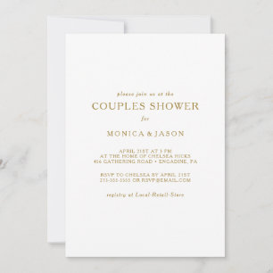 Invitation de douche minimaliste classique Couples