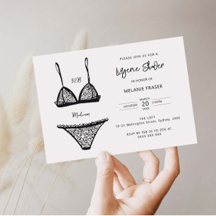 Invitation de douche minimaliste en lingerie dessi