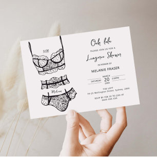 Invitation de douche minimaliste en lingerie dessi