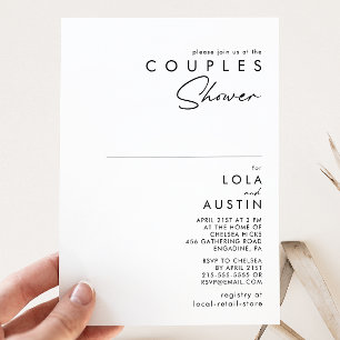 Invitation de douche minimaliste moderne Couples