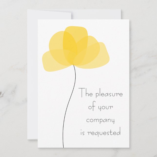 Invitation de douche nuptiale à fleur simple (Devant)