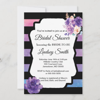 Invitation de douche nuptiale aquarelle