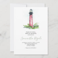 Invitation de douche nuptiale Aquarelle phare