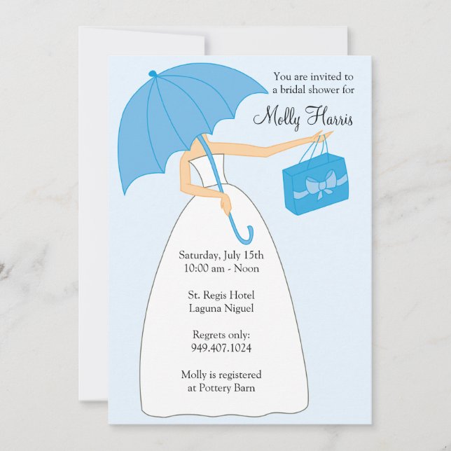Invitation de douche nuptiale avec enveloppes corr (Devant)