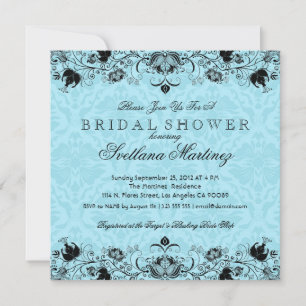 Invitation de douche nuptiale Black & Blue Damache