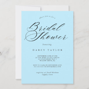 Invitation de douche nuptiale bleu clair