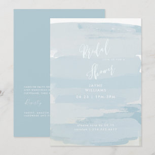 Invitation de douche nuptiale bleu et blanc Icy mo