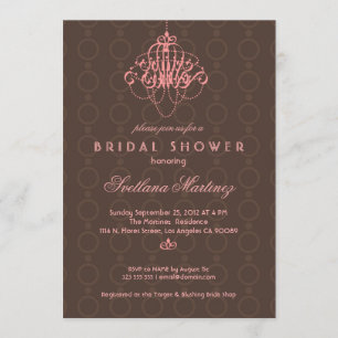Invitation De Douche Nuptiale Brown Et Rose Élégan