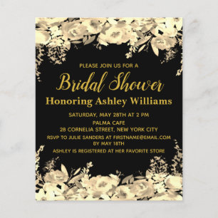Invitation de douche nuptiale budget Black Gold Mo