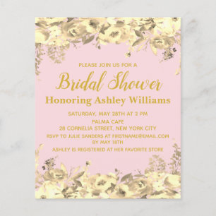 Invitation de douche nuptiale budget Blush Pink Go