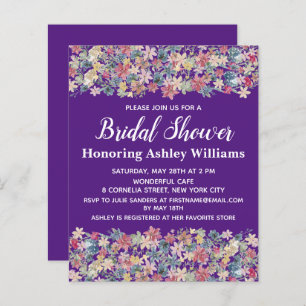 Invitation de douche nuptiale budget Floral Boho v