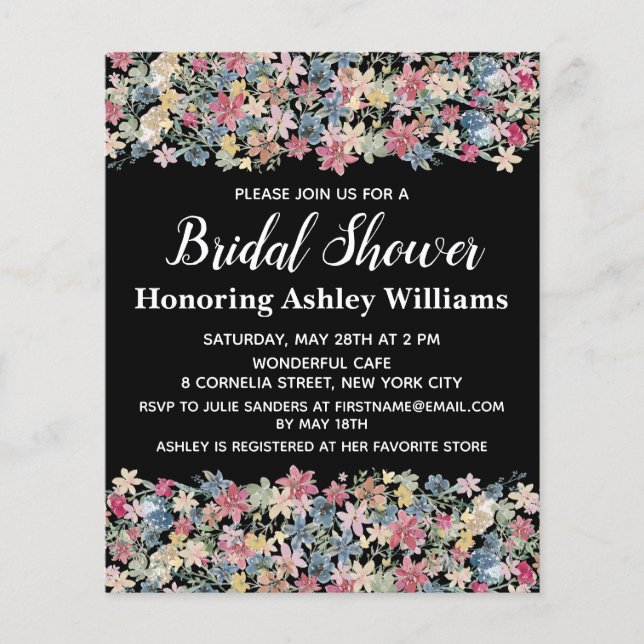 Invitation de douche nuptiale Budget Moderne Boho  (Devant)