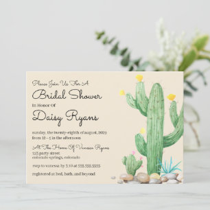 Invitation de douche nuptiale Cactus en ivoire