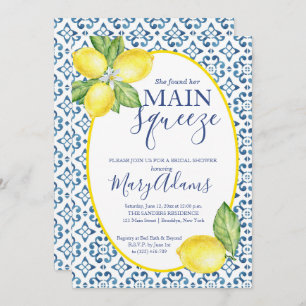 Invitation de douche nuptiale citron, Carrelage bl