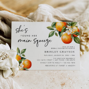 Invitation de douche nuptiale Citrus Orange Mandar